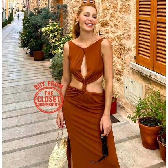 ZARA BLOGGER FAVE!!! Long Dress with Front Knot NWT - Picture 6 of 16